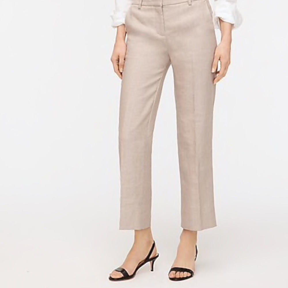 J. Crew Linen High-rise Wide-leg Peyton Pants